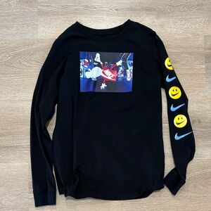 Nike Black Shirt with Graphic and Smiley Accents